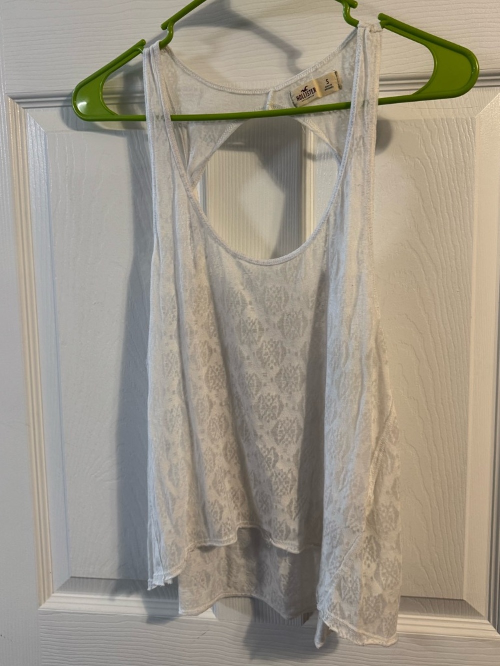 Hollister White Lace Racerback Tank Top